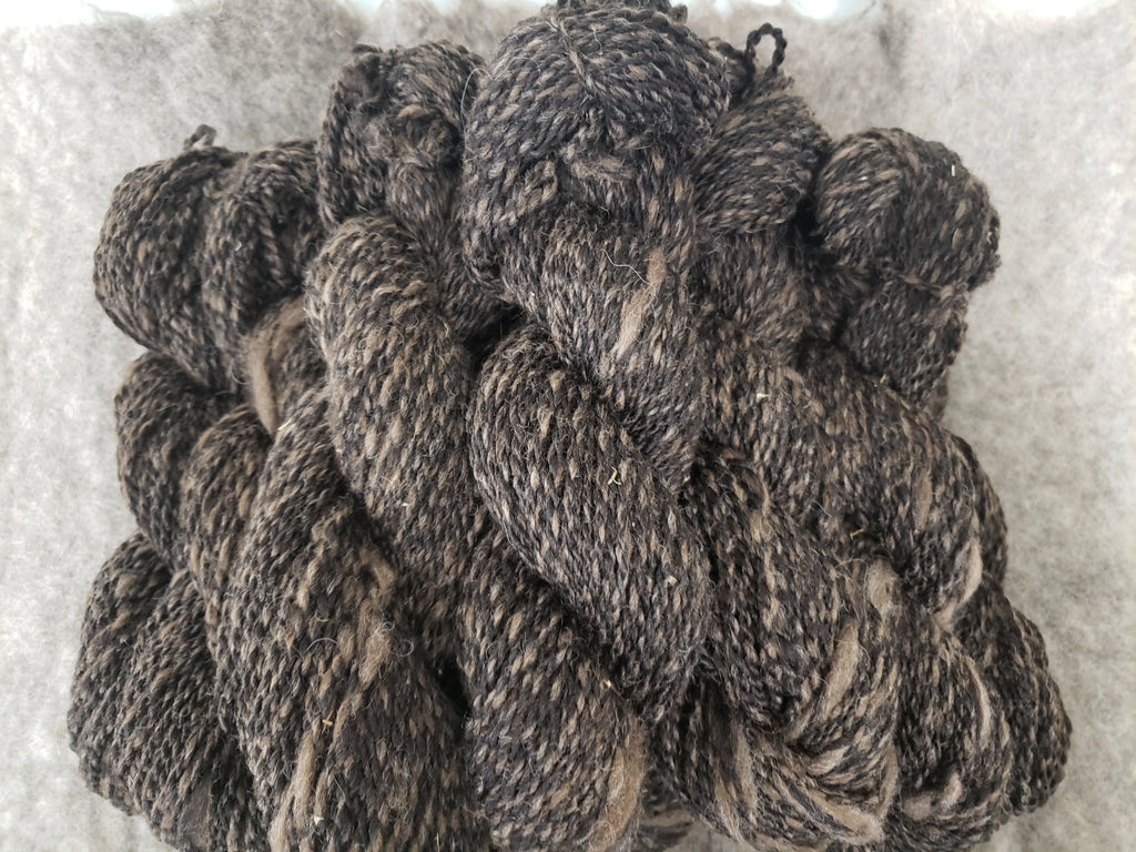 Bison & Dark Lamb's Wool Blend from all Montana Fibers Yarn 6th Run