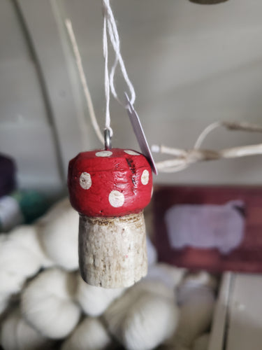 Recycled Champagne Cork Mushroom 🍄  Ornament