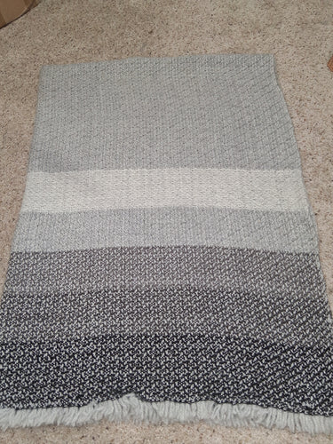 Shades of Gray Wool Throw Blanket 100% Wool Montana Grown and Made