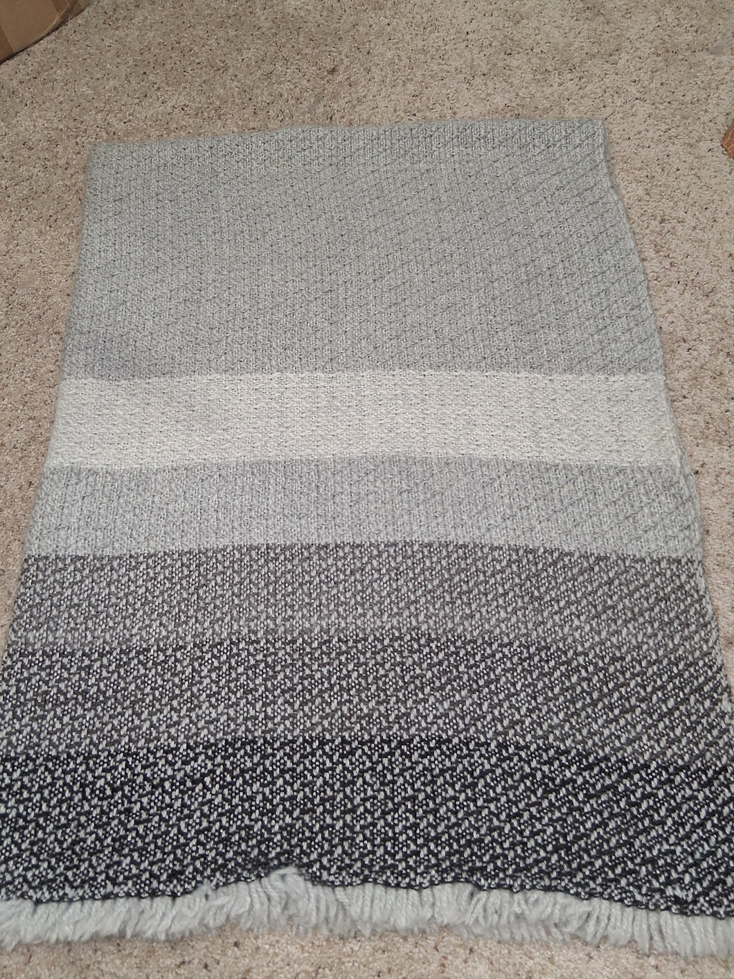 Shades of Gray Wool Throw Blanket 100% Wool Montana Grown and Made