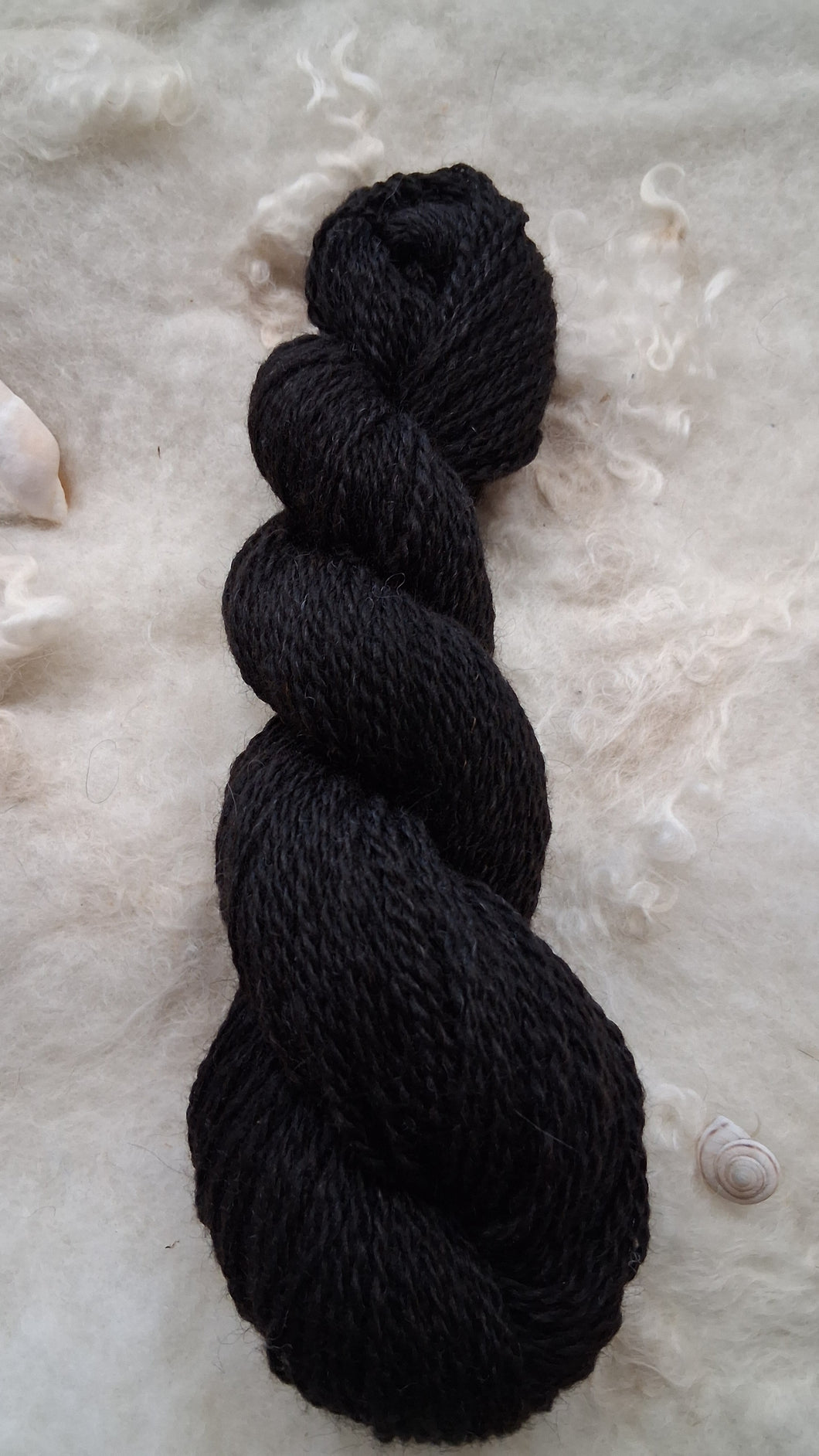 Natural Black 2 ply DK Romney/Gotland Lamb's Wool Yarn 300 yds/100 gr